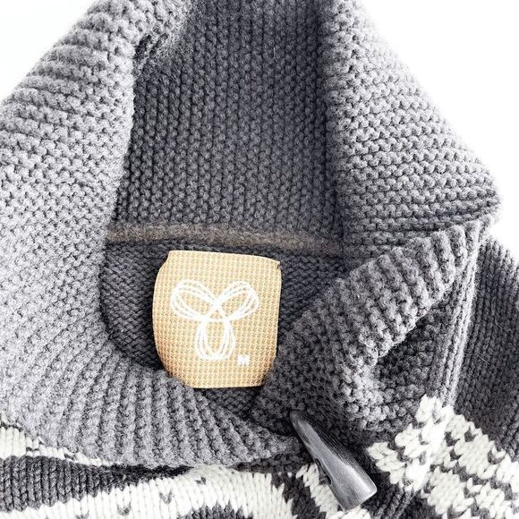 TNA Aritzia Womens Fair Isle Lambswool Pullover Sweater Brown White Medium - Picture 3 of 7